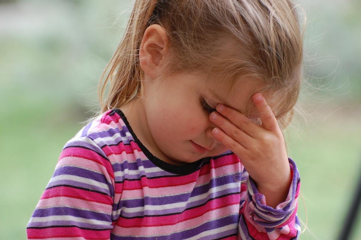 little girl showing frustration